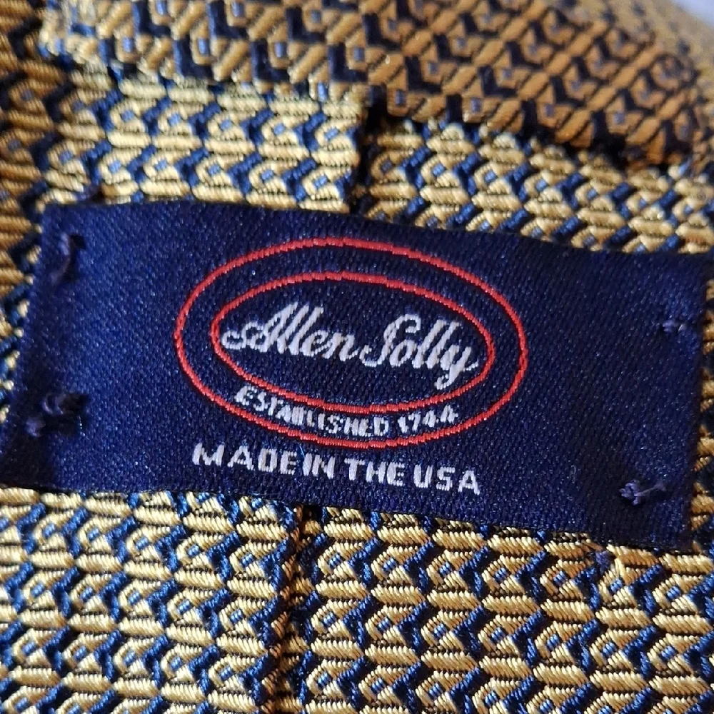 Allen Solly Gold and Black Tie with Micro-Pattern